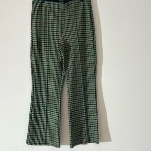 NWOT Anthropologie Maeve Margot Green Yellow and Black Patterned Pants Medium